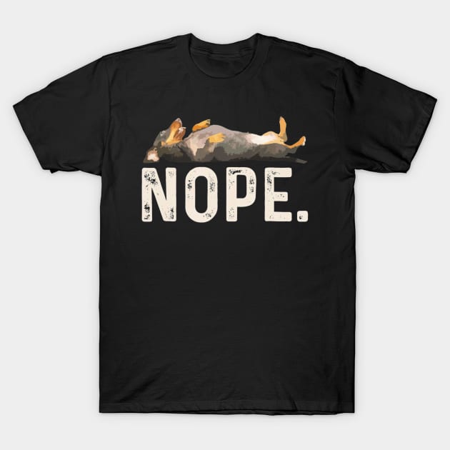 Nope Lazy Dachshund T-Shirt by franzaled